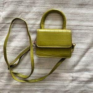 NWOT Green Crocodile-Embossed Mini Crossbody Shoulder Women's Bag